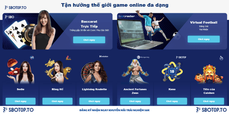 Tận hưởng đa dạng sảnh trò chơi